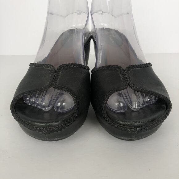 COLE HAAN Heels Women's 8B Black Mule Upper Leather Open Toe Slip On 205306 - Picture 7 of 9